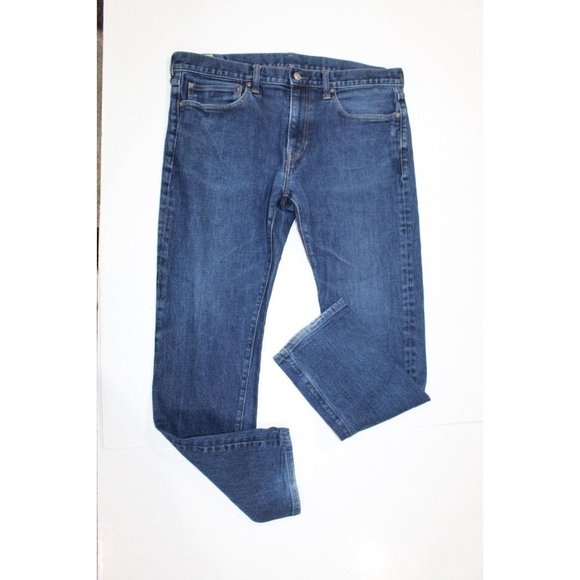 J. Crew Denim Jeans 484 Mens 36x32 Slim Medium Wash Tapered Leg Mid Rise - Picture 2 of 7